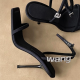 2022 New Square Toe Women Sandals Crystal Letters Decor Women Pumps Sexy High Heels Silk Wedding Dress Shoes Gladiator Sandal