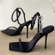 2022 New Square Toe Women Sandals Crystal Letters Decor Women Pumps Sexy High Heels Silk Wedding Dress Shoes Gladiator Sandal 2022 New Square Toe Women Sandals Crystal Letters Decor Women Pumps Sexy High Heels Silk Wedding Dress Shoes Gladiator Sandal